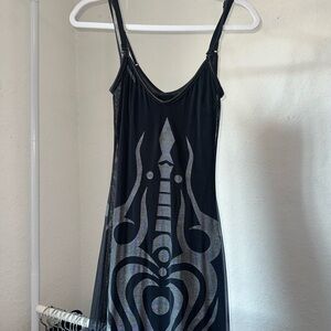 Vivienne Tam Black and Gray Artistic Maxi Dress